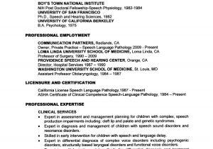 Sample Resume for Speech Language Pathologist assistant Speech Pathologist Cv Example October 2021