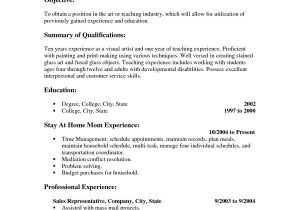 Sample Resume for Stay at Home Mom Returning to Work Resume for Homemaker Returning to Work Sample Ideas – Shefalitayal
