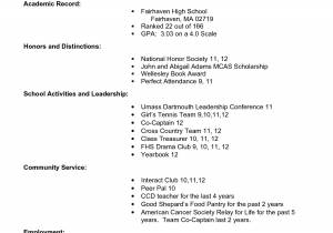 Sample Resume for Students Applying to University Example Resume for High School Students for College
