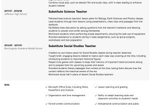 Sample Resume for Substitute Teacher Position Substitute Teacher Resume Samples