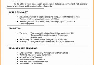 Sample Resume for Summer Job College Student Philippines Resume Sample format In Philippines Valid 6 Example Of Filipino …