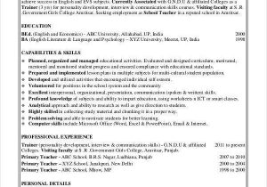 Sample Resume for Teachers In India Pdf Resume for Teachers In Indian format Best Resume Examples