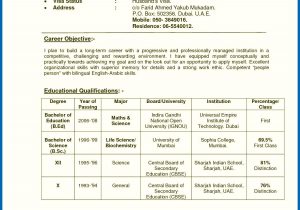 Sample Resume for Teachers In India Resume Of A Teacher India Teachers Resume format India