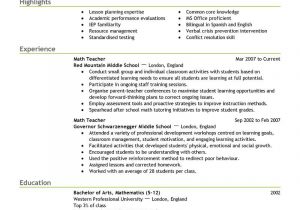 Sample Resume for Teachers with Experience Effective Resume Samples for Experienced – Good Resume Examples