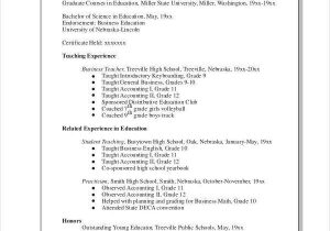 Sample Resume for Teachers without Experience Doc Resume for Teacher Job without Experience Best Resume