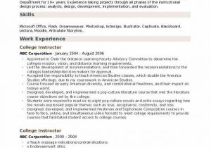Sample Resume for Teaching Position In College College Instructor Resume Samples