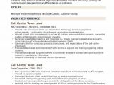 Sample Resume for Team Leader In Call Center Call Center Team Lead Resume Samples