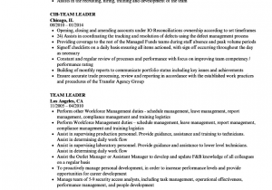 Sample Resume for Team Leader Position In Bpo Bpo Team Leader Resume