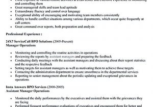 Sample Resume for Team Leader Position In Bpo Bpo Team Leader Resume Sample Best Resume Examples