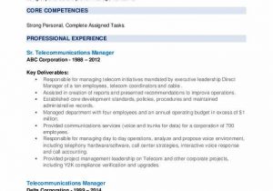 Sample Resume for Telecom Operations Manager Tele Munications Manager Resume Samples
