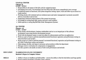 Sample Resume for Testing with 3 Year Experience Manual Tester Resume 3 Years Experience Unique Qa Tester