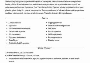 Sample Resume for tow Truck Driver tow Truck Driver General Manager Resume Example Hilly S