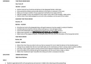 Sample Resume for tow Truck Driver tow Truck Driver Resume Sample In 2020