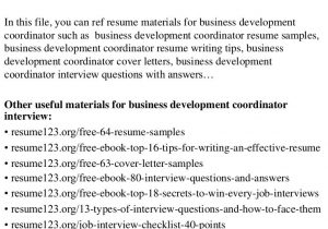 Sample Resume for Training and Development Coordinator top 8 Business Development Coordinator Resume Samples