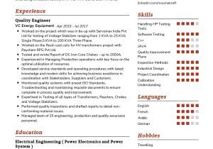 Sample Resume for Transmission Line Engineer Quality Engineer Resume Template 2022 Writing Tips – Resumekraft