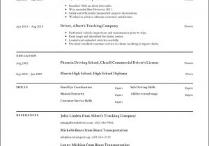 Sample Resume for Truck Driver Position Free Truck Driver Resume Template