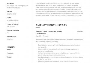 Sample Resume for Truck Driver with Experience Truck Driver Resume & Writing Guide