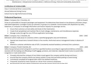 Sample Resume for Truck Driving Job Driver Resume Monster.com