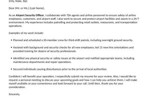 Sample Resume for Tsa Airport Security Airport Security Officer Cover Letter