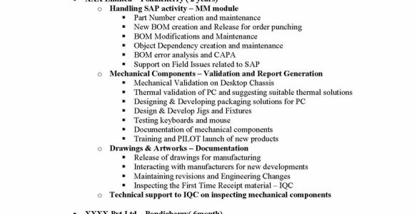 Sample Resume for Two Year Experience In Sap Sap Sample Resumes