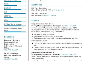 Sample Resume for Two Year Experience In Sap Sap Ui5 Fiori Consultant Resume Sample 2022 Writing Tips …
