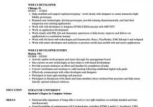 Sample Resume for Two Year Experience Web Ui Developer Resume Samples Velvet Jobs
