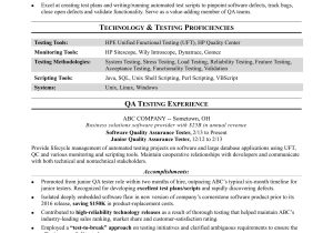 Sample Resume for Uft Automation Tester Sample Resume for A Midlevel Qa software Tester Monster.com