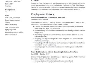 Sample Resume for Ui Developer with 5 Years 17 Front-end Developer Resume Examples & Guide Pdf 2022