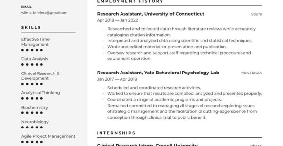 Sample Resume for Undergraduate Research assistant Research assistant Resume Examples & Writing Tips 2022 (free Guide)
