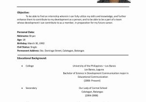 Sample Resume for Undergraduate Students Philippines Benefits Of Having Basic Resume Examples Sample Resume format …
