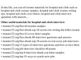 Sample Resume for Unit Secretary In A Hospital top 8 Hospital Unit Clerk Resume Samples