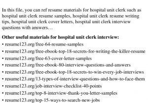 Sample Resume for Unit Secretary In A Hospital top 8 Hospital Unit Clerk Resume Samples