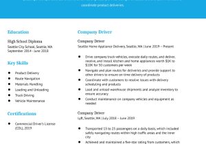 Sample Resume for Van Driver for Retirement Community Company Driver Resume Examples In 2022 – Resumebuilder.com