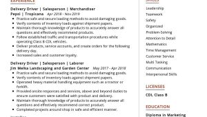 Sample Resume for Van Driver for Retirement Community Delivery Driver Resume Sample 2021 Writing Guide & Tips …