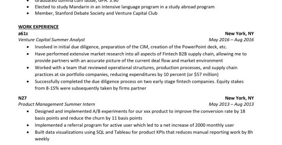 Sample Resume for Venture Capital Analyst Venture Capital Cv Template [free]