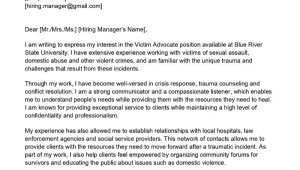 Sample Resume for Victim Advocate Position Victim Advocate Cover Letter Examples – Qwikresume