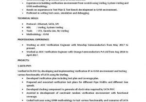 Sample Resume for Vlsi Verification Engineer asic Verification Engineer Resume Finder Jobs
