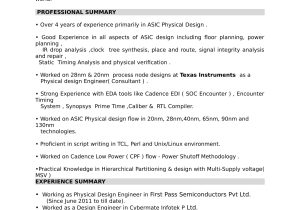 Sample Resume for Vlsi Verification Engineer Fresher Pd-sample-resume – Vlsi