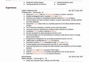 Sample Resume for Waitress and Cashier Cashier & Waitress Resume Example Ac Plishments Bound