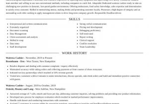 Sample Resume for Waitress and Cashier Waitress Cashier Resumes