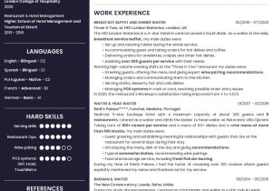 Sample Resume for Waitress with Experience Job-winning Waiter / Waitress Cv Example   the Ultimate Guide