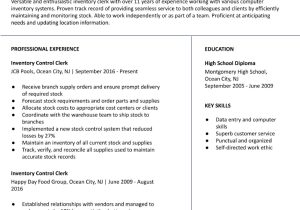 Sample Resume for Warehouse Inventory Clerk Inventory Control Clerk Resume Examples In 2022 – Resumebuilder.com
