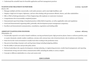 Sample Resume for Water Treatment Engineer Wastewater Treatment Engineer Resume Finder Jobs