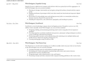 Sample Resume for Web Developer Advertising Agency 19 Free Web Designer Resume Examples & Guide Pdf 2020