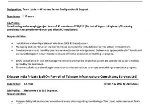 Sample Resume for Windows Server Administrator Fresher Vmware Administrator Resume Sample
