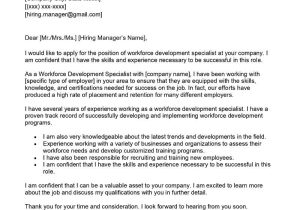 Sample Resume for Workforce Development Specialist Workforce Development Specialist Cover Letter Examples – Qwikresume