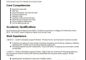 Sample Resume for Working with Developmental Disabilities Disability Support Worker Cv Example Myperfectcv