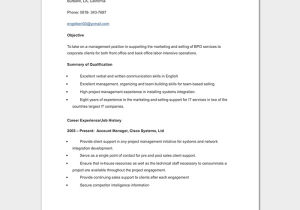 Sample Resume format for Bpo Jobs Bpo Resume Template 15 Samples & formats