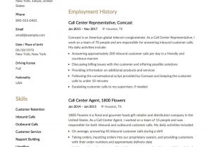 Sample Resume format for Call Center Agent without Experience Resume Sample for Call Center Agent without Experience