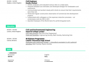 Sample Resume format for Civil Engineers Civil Engineer Resume Example